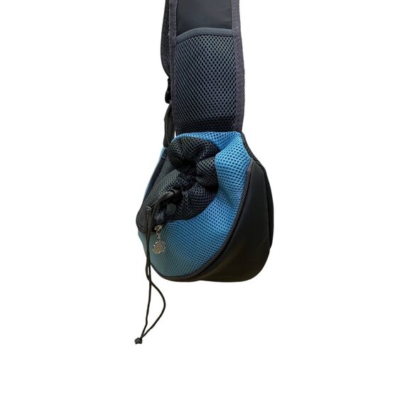 Popcorn Sky Blue Mesh Adjustable Strap Zipper Closure Pet Carrier Shoulder Bag - Picture 2 of 11